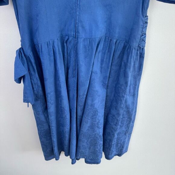 Jane Schaffhausen Belle France Women’s 80s Jacquard Drop Waist Steel Cornflower - Picture 15 of 15